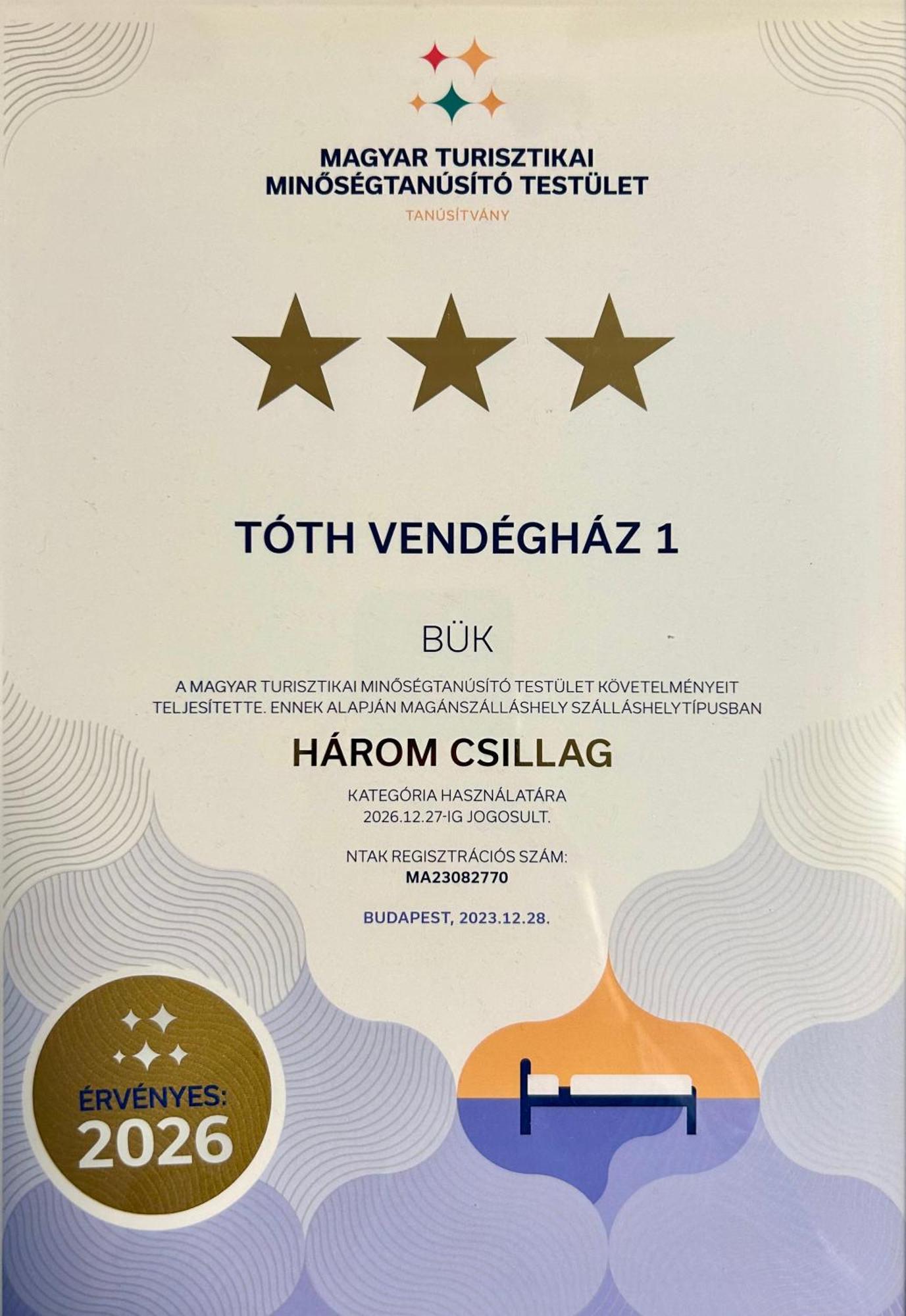 فندق Toth Vendeghaz Bük المظهر الخارجي الصورة